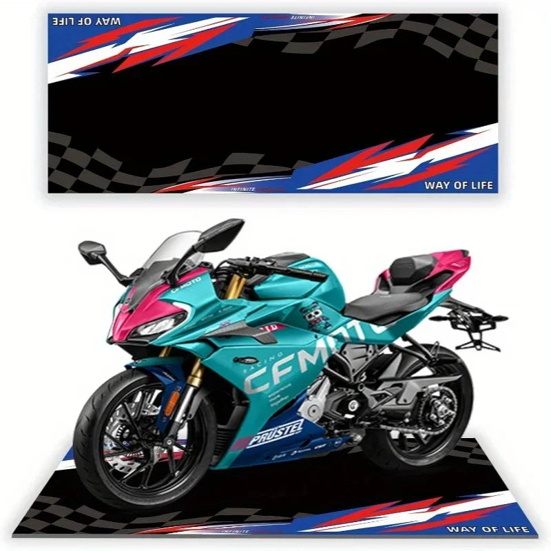 VIKAMA Motorcycle Carpet Greaseproof Non-Slip Garage Mat Motorcycle Display Mat Corridor Bedroom Carpet Home Decor