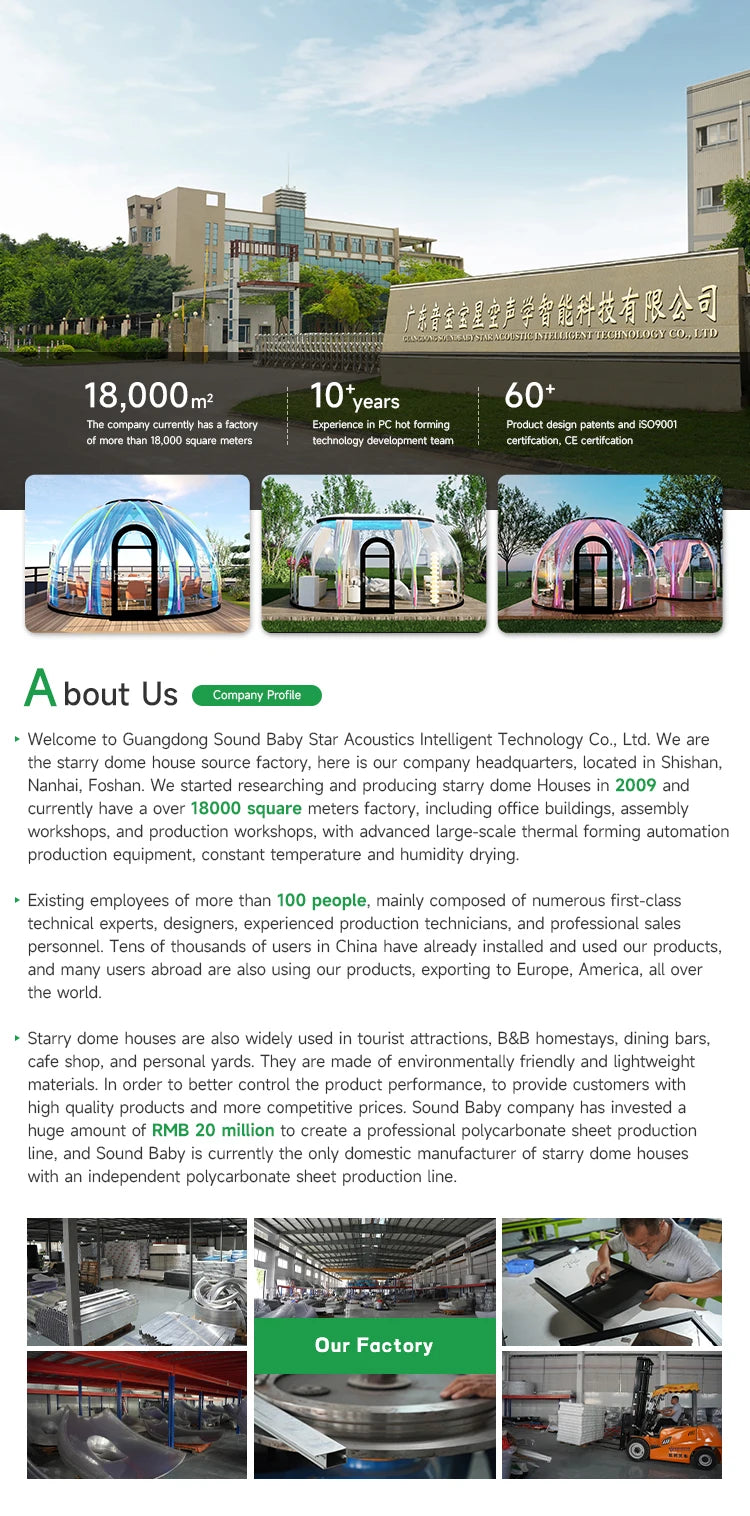 Prefab Polycarbonate Winter Geodesic Clear Dome Tent Green Dome House