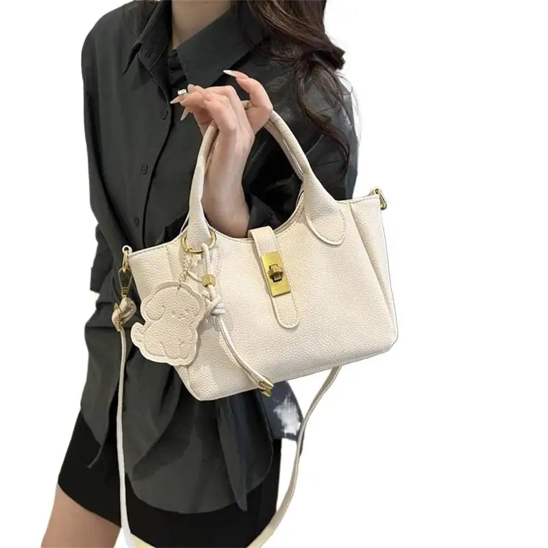 PU Portable Bucket Bag Shoulder Bag Women Fashion Versatile Crossbody Bags Zipper Handbag High Quality Tote Commuter Bags Gifts