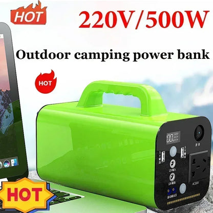 500W 80000mah Portable Power Station Emergency Power Supply Charging Station 220v for Home Power Bank Generator Battery Backup