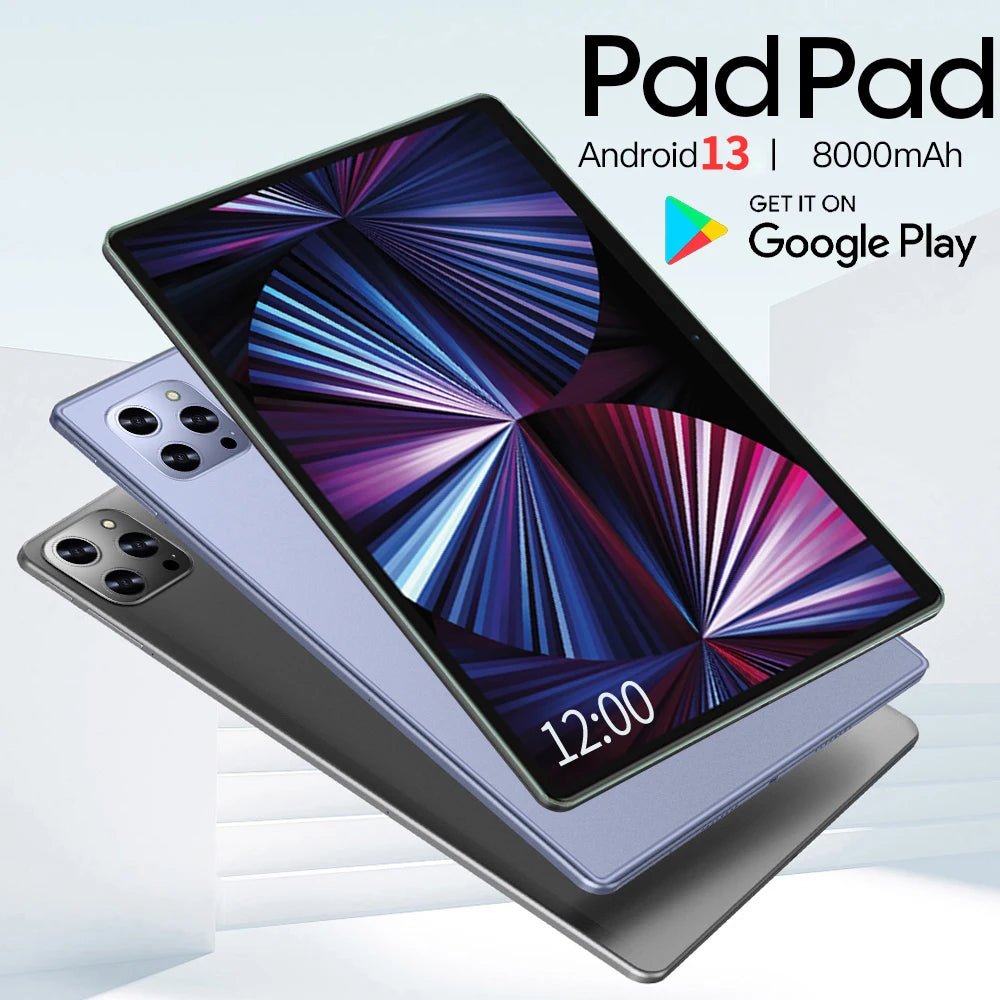 Tablet 4G 5G Pad Pro 8GB RAM 512GB ROM 10.1 Inches FHD Display Android 13.0 Dual SIM Card Slot 8000mAh Battery Original Tablets