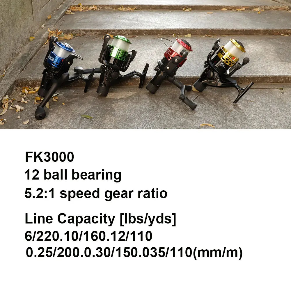 FTK FK3000 Spinning Reel Bite Alarm 10KG Drag 12BB 5.2:1 Rear Drag Fishing Wheel