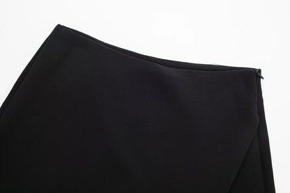 HXAO Women's Skort High Waist Brown Skirt Pants Stylish Summer Pink Black Mini Skirt Shorts Asymmetric Casual Off White Skort