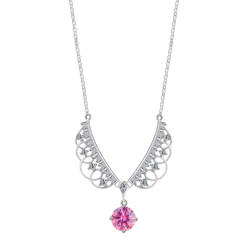 TY 925 Sterling Silver Moissanite Lace Necklace Women D-Color Moissanite Brand Necklace 1Carat Lab Moissanite Luxury Jewelry