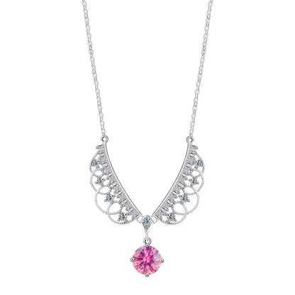 TY 925 Sterling Silver Moissanite Lace Necklace Women D-Color Moissanite Brand Necklace 1Carat Lab Moissanite Luxury Jewelry