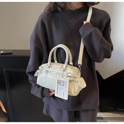 Stylish Design Glossy PU Sqeare Shoulder & Crossbody Bags Solid Zipper Hot Trendy Designer Style Handbags for Women 2025 New