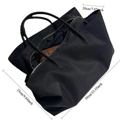 Nylon Women's Commuter Tote Bag Minimalist Large-capacity Tote Bag Ladies Multi-layer Waterproof Computer Shoulder Nylon Handbag