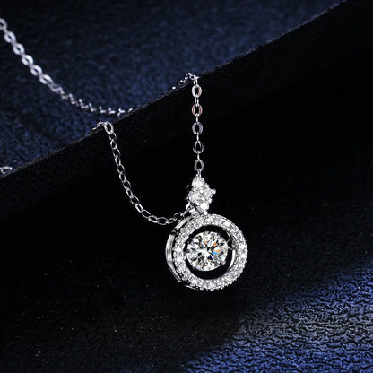 BIJOX STORY 1 CT Moissanite Pendant For Women Simulated Diamond Necklace S925 Sterling Silver Jewelry Girl Valentine's Day Gift
