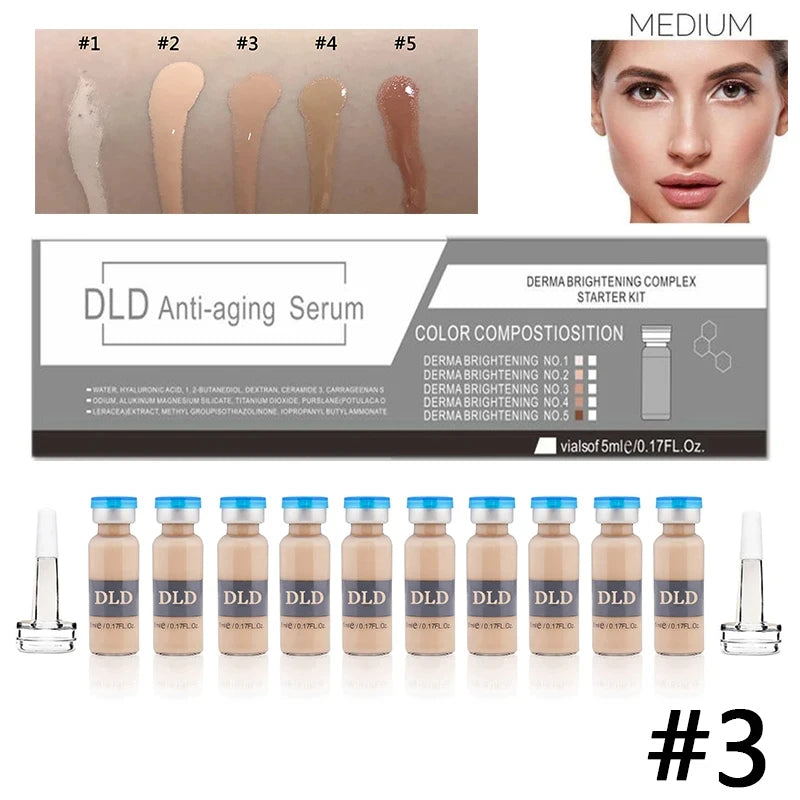 5ml Hyaluronic Acid Peptide Facial Serum BB Cream Glow Ampoule Kit Niacinamide Moisturizing Hydration Skin Rejuvenation Beauty