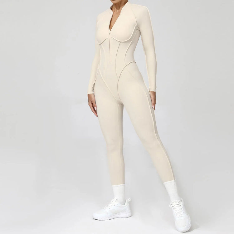 One Pieces Long Jumpsuits Sexy Womens Overalls Mono Streetwear Yellow Body Long Sleeves Woman Clothing Summer Gym Sportswear