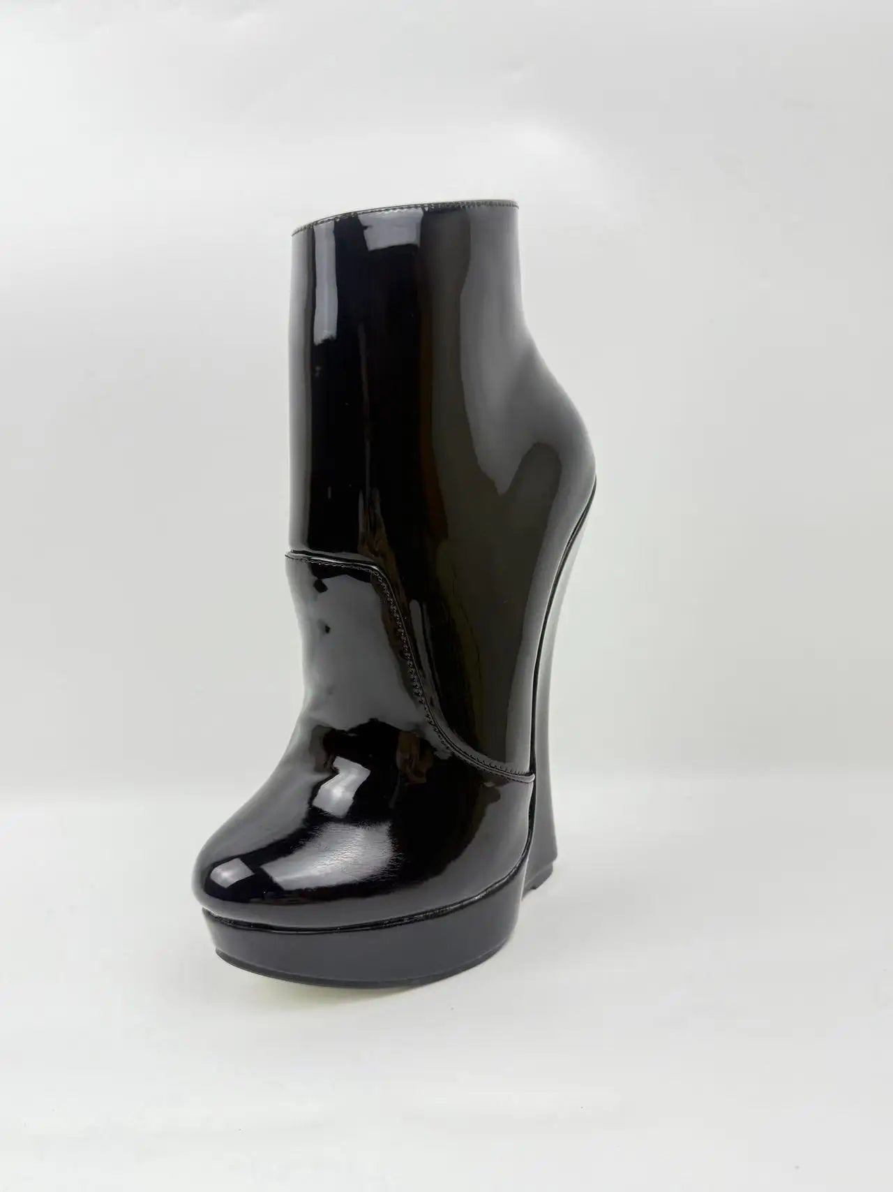 18CM Ultra High Heel Wedges Ballet Boots Pointed Toe Sexy Ankle Women Boots Plus Size 36-46 Black Size Zip Unisex Cosplay Shoes