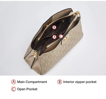 FOXER Cowhide Leather Women's Shoulder Bag Light Luxury Ladies Tote Bag Elegant Female Crossbody Bag Daily Commute Purse