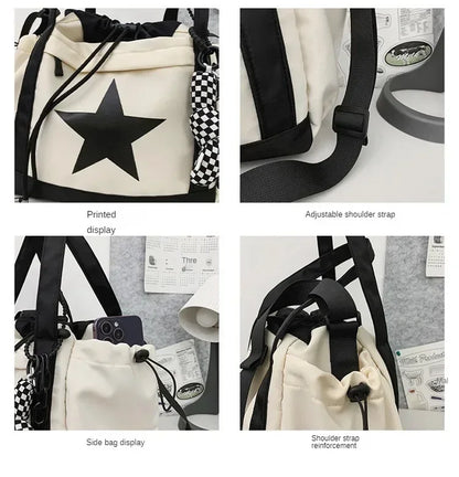 Women New Crossbody Bag Wholesale Large Capacity Couple Shoulder Bag New Casual Nylon Tote Bag Luxury Drawstring Handbag 2025