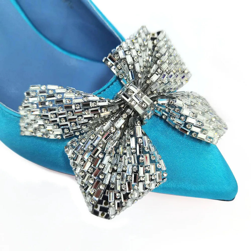 Excellent Italian Hollow Design Women Shoes Matching Bag in Silver Color Mature African Ladies Comfortable Sandals for Party