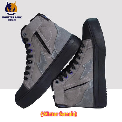Motorcycle Boots Microfiber Off-road Motocross Shoes Anti-slip Biker Boots for Men Women Causal Motorboats Motorcycle Sneakers