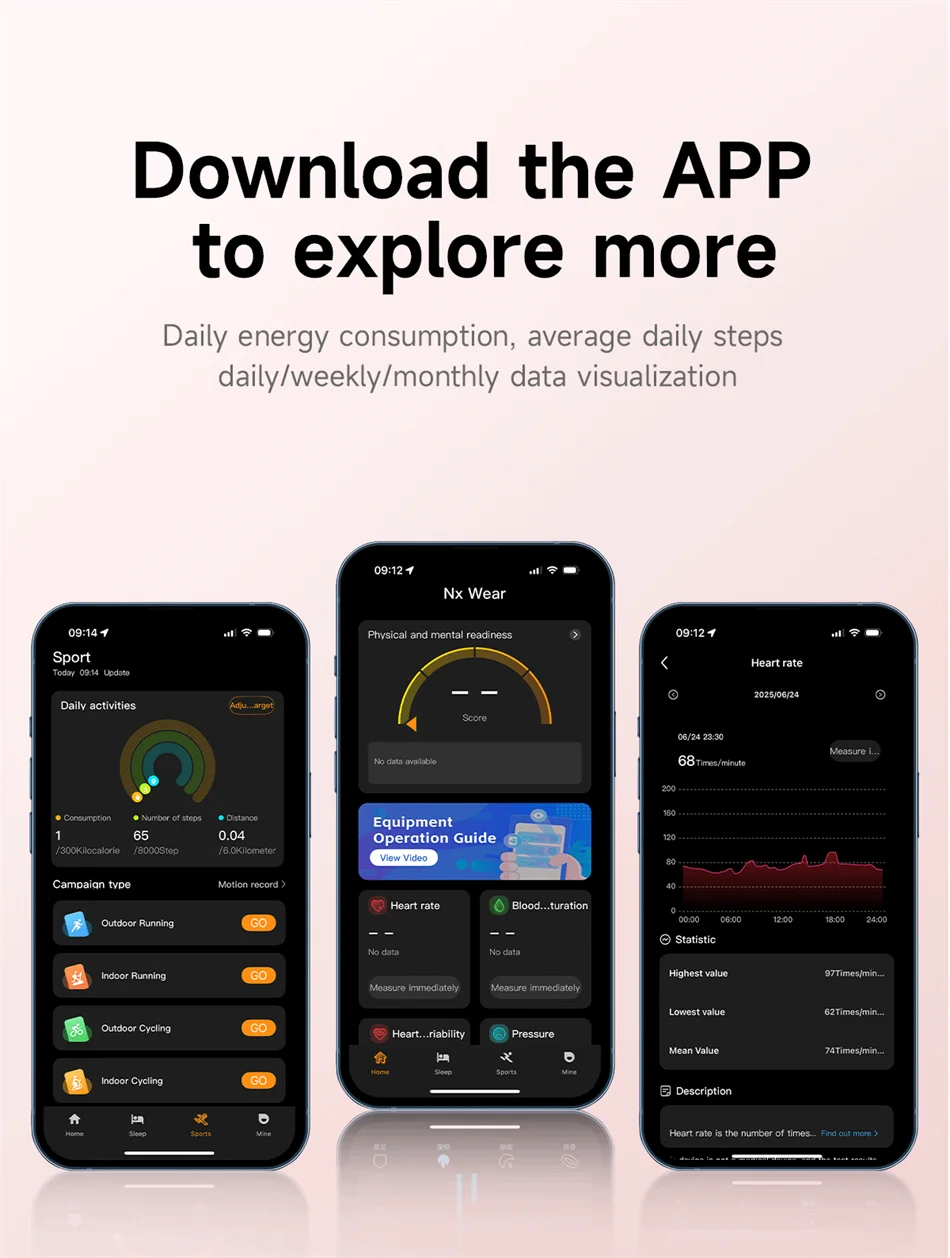 New Sports Waterproof Smart Band Bracelet Gesture Control Heart Rate Blood Oxygen Sleep Monitor Pedometer Screen Smartwatch 2026