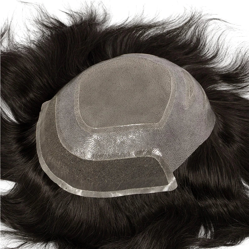 Swiss Lace Front Men Toupee Real Human Hair Wigs Lace PU Men's Capillary Prosthesis Durable Man Wig Natural Human System Toppers
