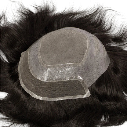 Swiss Lace Front Men Toupee Real Human Hair Wigs Lace PU Men's Capillary Prosthesis Durable Man Wig Natural Human System Toppers