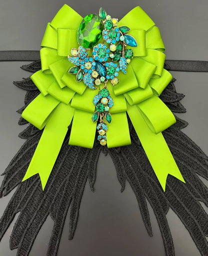 Luxury Rhinestone Mesh Wing Bow Brooch  Elegant Banquets Dress and Wedding Shirts Lapel Flower Bow Tie  Unisex Gift Accessory