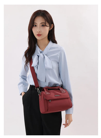 Ladies Lightweight Shoulder Bag Waterproof Nylon Handbag for Commuter Work Casual Crossbody Bags for Women Messenger Bag