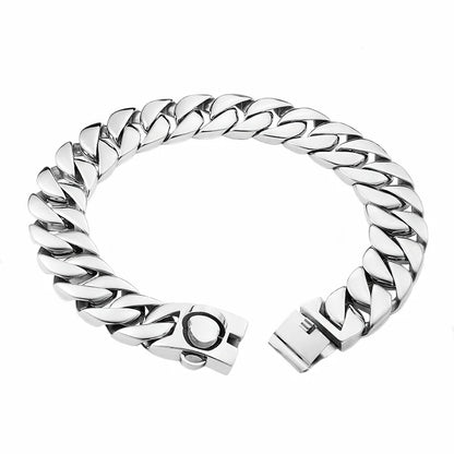 Gold Large Dog Collar 32mm Stainless Steel Metal Pet Choker for Labrador Rottweiler Cane Corso American Bully Dog Accessories