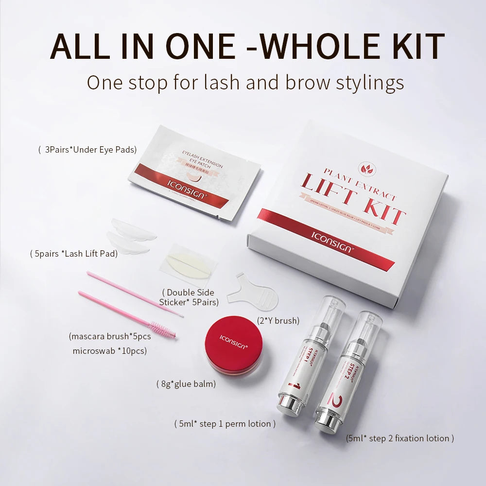 ICONSIGN Cysteamine Lift Kit 8-12 Min Plant Extract Vegan Ingredient Eensitive Skin Eyelash Brow lift Gift Beauty Makeup Sets