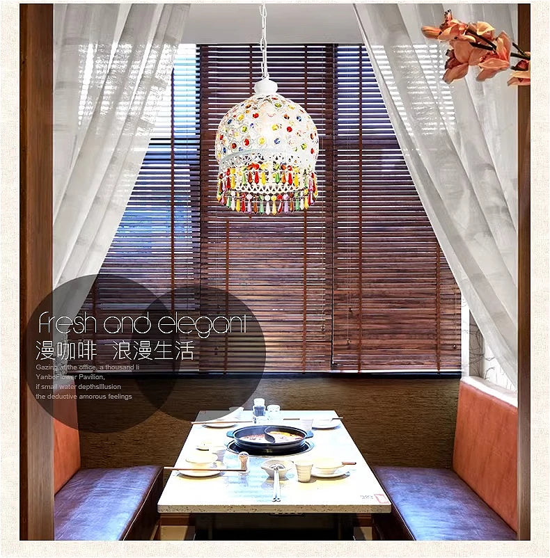 design lamp pendant lighting crystal Bohemia Retro droplight Iron handmade pendant lights for restaurants hanging lights bedroom