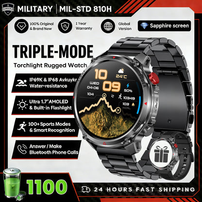 2026 T-Rex3 Ultra 1100mAh Battery Smart Watch GPS Track Compass IP69K Waterproof Sports tracker Outdoors Military Smartwatches