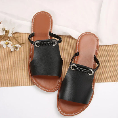 Women Flat Casual Slippers Summer 2024 New Woman Fashion Dress Sandals Beach Bohemian Shoes Femme Home Slides