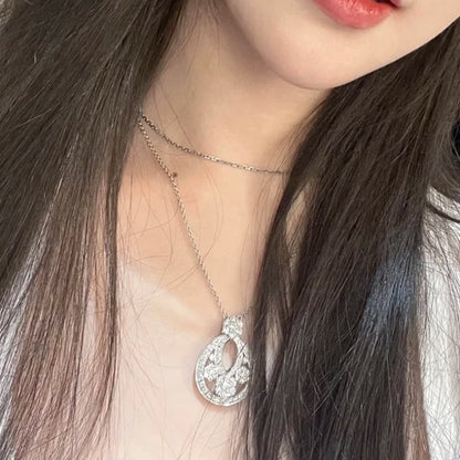 Trendy Real 925 Sterling Silver Necklace For Women Gift 5a Zircon Garland Skeleton Design Chain Pendant Luxury Fine Jewelry