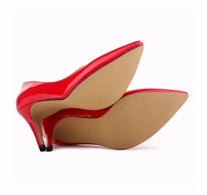 Large Size Women Pumps Classic Pointed Toe High Heels Sexy 9cm Stilettos Female Elegant Comfort Ladies Red Wedding Party Shoes
