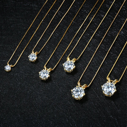 Lnngy Certified 0.5ct–5ct Moissanite Necklace Sparkling Solitaire Lab-Grown Diamond Pendant Necklaces for Women Daily Jewelry