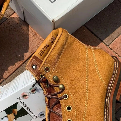High Quality Men Casual Shoes Handmade Cow Leather Dress Ankle Boots Desert Work Motorcycle Boots Platform Boots
