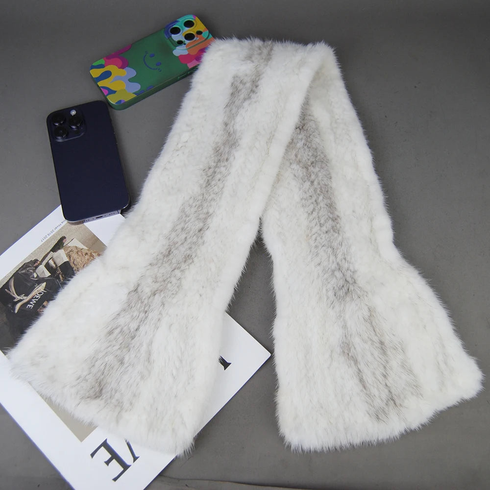 2025 Lady Luxury Authentic Mink Fur Shawl Scarf Winter 100%Natural Mink Fur Real Scarf Shawl Fashion Genuine Mink Fur Ponchos