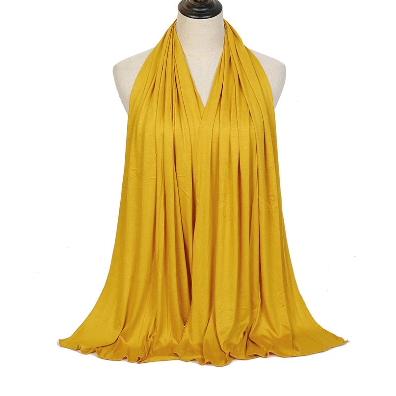 Premium Modal Cotton Jersey Hijab Scarf Long Muslim Shawl Plain Soft Turban Tie Head Wraps For Women Africa Headband 170x60cm