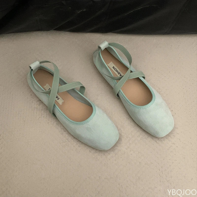 Ladies Ballet Shallow Flat Shoes Women's Retro Mary Jane Shoes Luxury Soft Sole Shoe Women Cross Strap Flats Zapatos Mujer 2025
