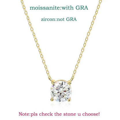 TY 925 Sterling Silver Moissanite Women's Necklace 1-5 Carat Moissanite Three Colors D Color With Certificate Fine Ewelry Gift