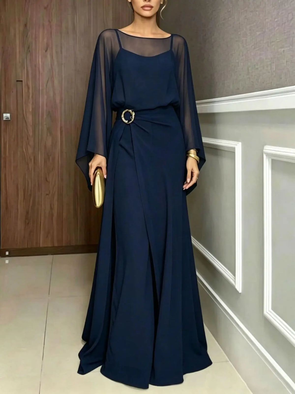 SUMMER NEW WOMEN'S JUMPSUIT SET, ELEGANT SOLID COLOR CAMISOLE JUMPSUIT TOP, PAIRED WITH A LONG WAIST CINCHED COVER FOR VERSATILE
