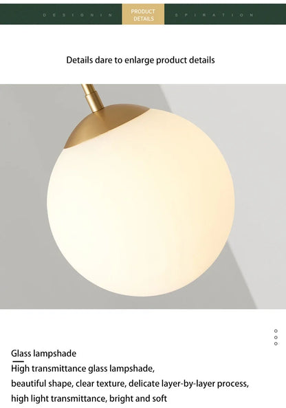 LED Glass Ball Pendant Lamp Chandelier Lights Home Indoor Kitchen Island Restaurant Bar Table Decor Hanging Suspension