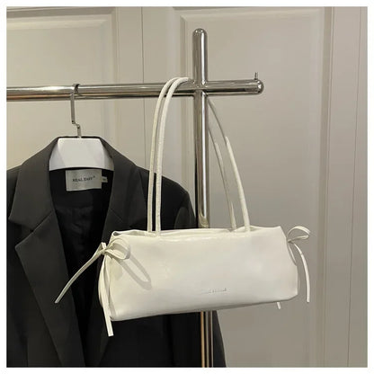 New Solid Color Women's Handbag Soft Pu with Knot Shoulder Bag Underarm Bag Lady Designer Bags Luxury Bolsa Feminina handbags