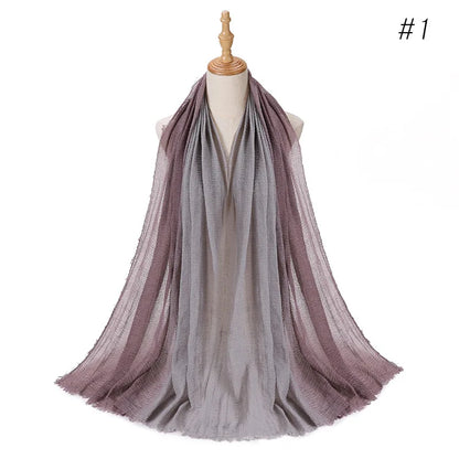 180*90cm Gradient Cotton Linen Women Muslim Hijab Scarf Woman Islamic Arab Shawl Wrap Head Scarves Ready To Wear Headscarf