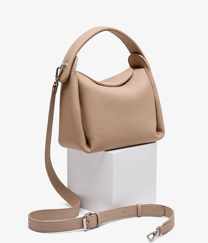 Burminsa Cowhide Genuine Leather Tote Shoulder Bags For Women 2026 Luxury Designer Crossbody Purses Bucket Work Ladies Handbags