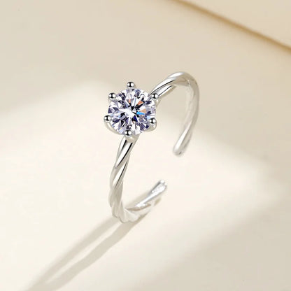 925 Sterling Silver Ring Heart AAA Zircon Open adjustable Engagement For Women Wedding Fashion Jewelry Party Gifts