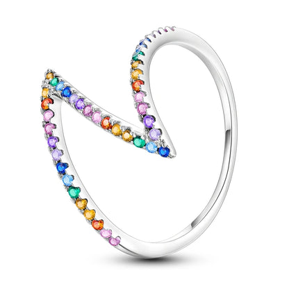 LAZA 925 Sterling Silver Colorful Rings Sparking Zirconium Bowknot Moon Sun Original Ring For Women Anniversary Wedding Gifts
