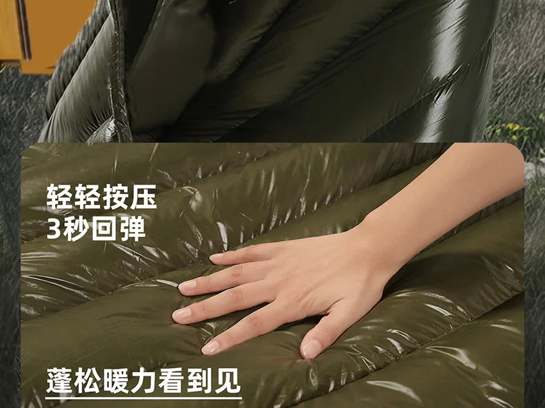 Ultra Lightweight Unisex Down Camping Sleeping Bag with Waterproof and Portable Compression Storage, Suitable for Travel and Hik