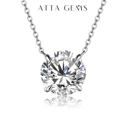 ATTAGEMS Necklace For Woman Pendant Moissanite Diamond 6.5mm 1CT 925 Silver Necklace For Women Chains Party Bridal Fine Jewelry