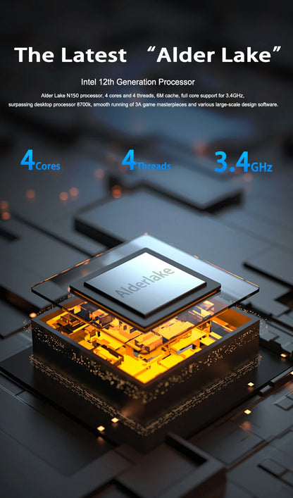 CRELANDER P8 Mini Laptop 8 Inch Touch Screen Intel Lake N150 12GB DDR5 WiFi 6 2 In 1 Laptop Notebook Tablet PC Pocket Laptop