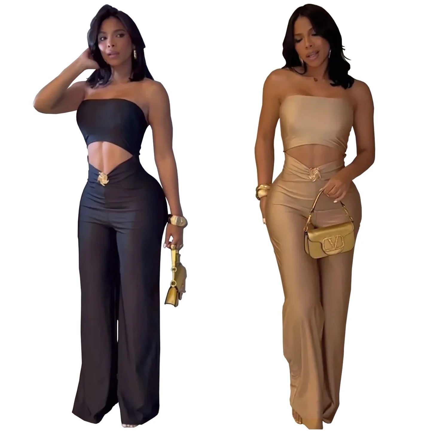 FAGADOER Sexy Hollow Out Bodycon Jumpsuit for Women Solid Color Sleeveless Backless Rompers Female Streetwear Overalls 2025 New
