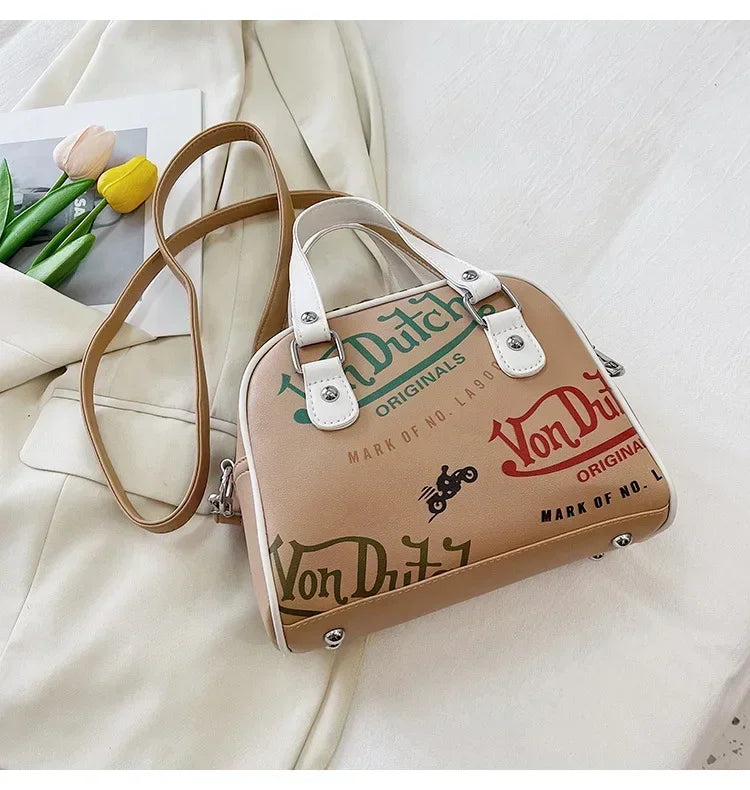 Women Bag Y2K Luxury Designer Handbag Shopping Crossbody Graffiti Purses PU Leather Shoulder Bags for Women