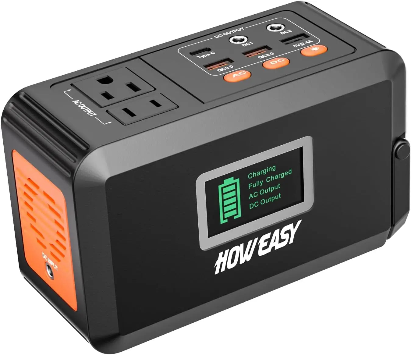 Portable Power Station,120W(240W Peak) Solar Generator,88Wh Lithium Battery Power with 110V AC Outlet/DC/USB/LED Light